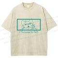 Unisex I'm Doing My Part Silly Cat Printed Washed Tee
