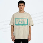 Unisex I'm Doing My Part Silly Cat Printed Washed Tee