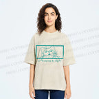 Unisex I'm Doing My Part Silly Cat Printed Washed Tee