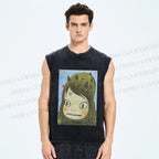 Unisex Yoshitomo Nara Printed Washed Tank Top