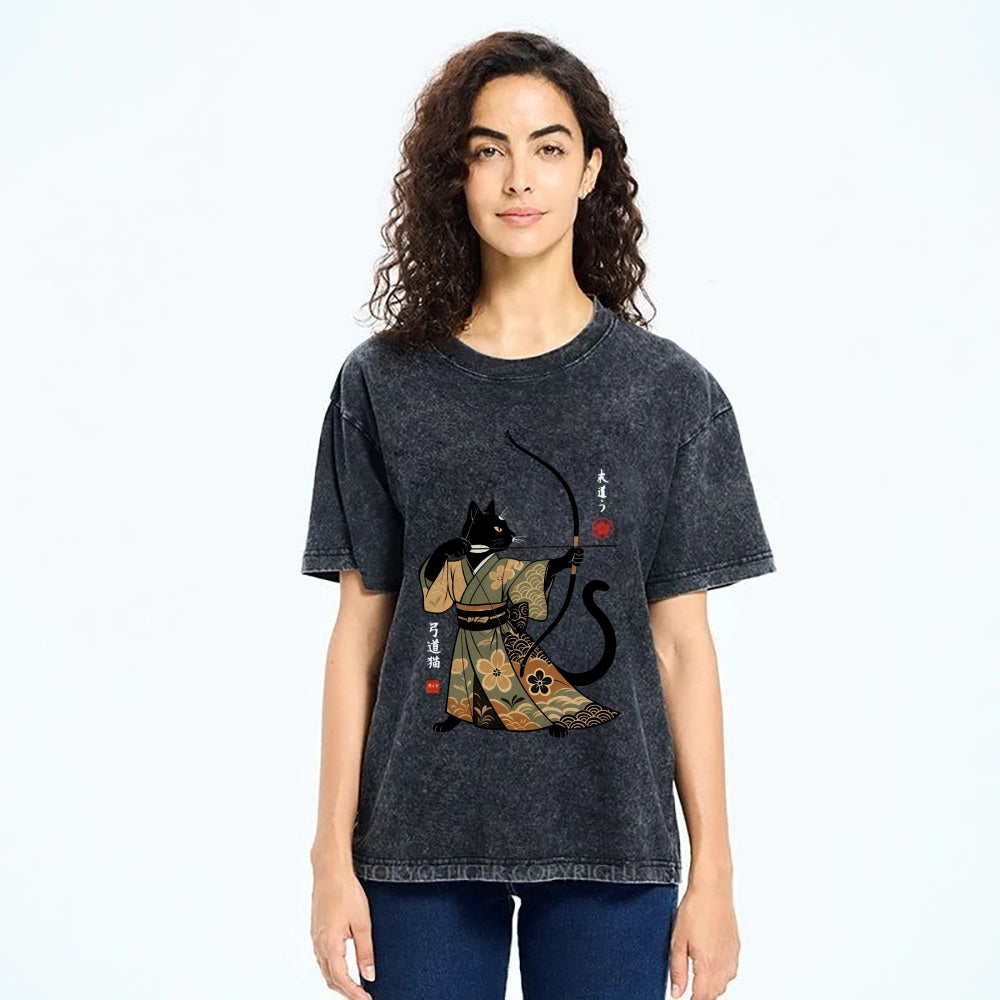 Japan Cat Archery Vintage Washed T-shirt