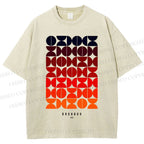 Unisex Bauhaus Gradient Geometry Printed Washed Tee