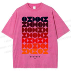 Unisex Bauhaus Gradient Geometry Printed Washed Tee