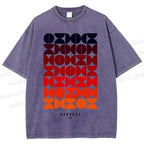 Unisex Bauhaus Gradient Geometry Printed Washed Tee