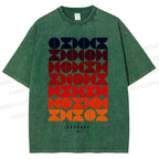 Unisex Bauhaus Gradient Geometry Printed Washed Tee