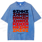 Unisex Bauhaus Gradient Geometry Printed Washed Tee