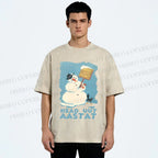Unisex Vintage Snowman Head Uut Aastat Printed Washed Tee