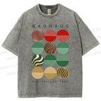 Unisex Bauhaus Christmas Printed Washed Tee