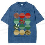 Unisex Bauhaus Christmas Printed Washed Tee