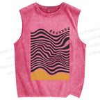 Unisex Bauhaus Geometry Printed Washed Tank Top