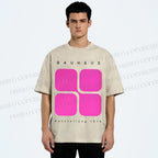 Unisex Bauhaus Geometric Cubes Printed Washed Tee