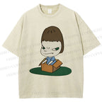 Unisex Yoshitomo Nara Box Printed Washed Tee
