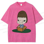 Unisex Yoshitomo Nara Box Printed Washed Tee
