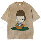 Unisex Yoshitomo Nara Box Printed Washed Tee