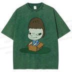 Unisex Yoshitomo Nara Box Printed Washed Tee