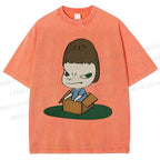 Unisex Yoshitomo Nara Box Printed Washed Tee