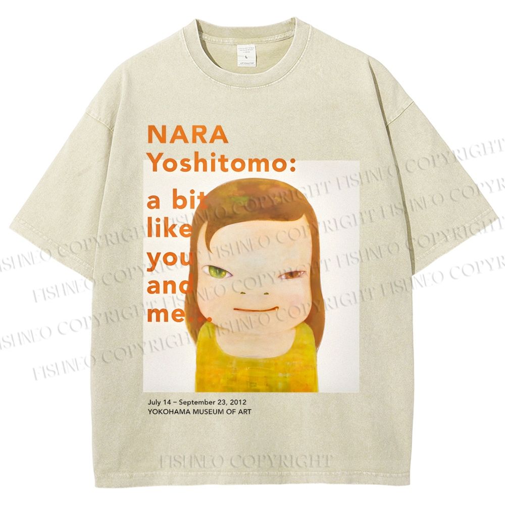 Unisex Yoshitomo Nara Girl Printed Washed Tee