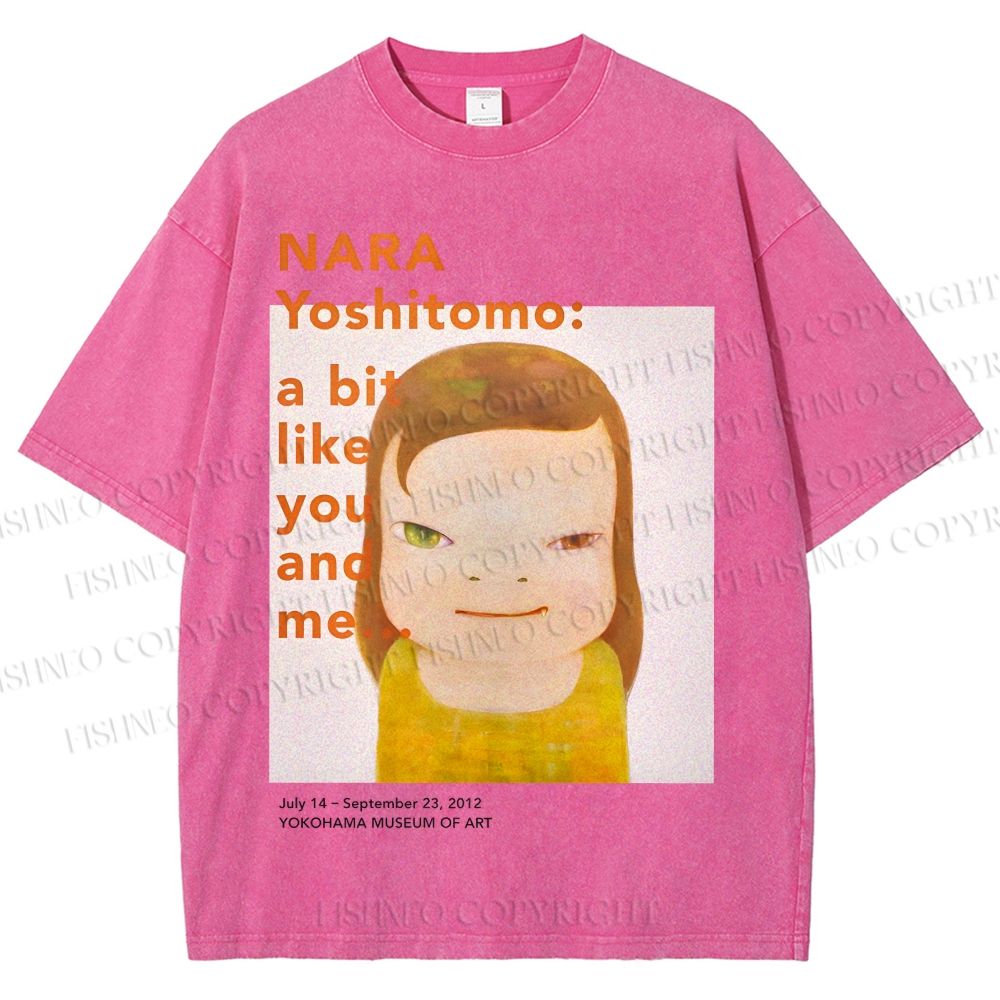 Unisex Yoshitomo Nara Girl Printed Washed Tee