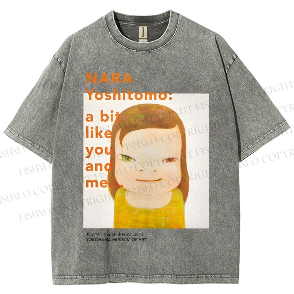 Unisex Yoshitomo Nara Girl Printed Washed Tee