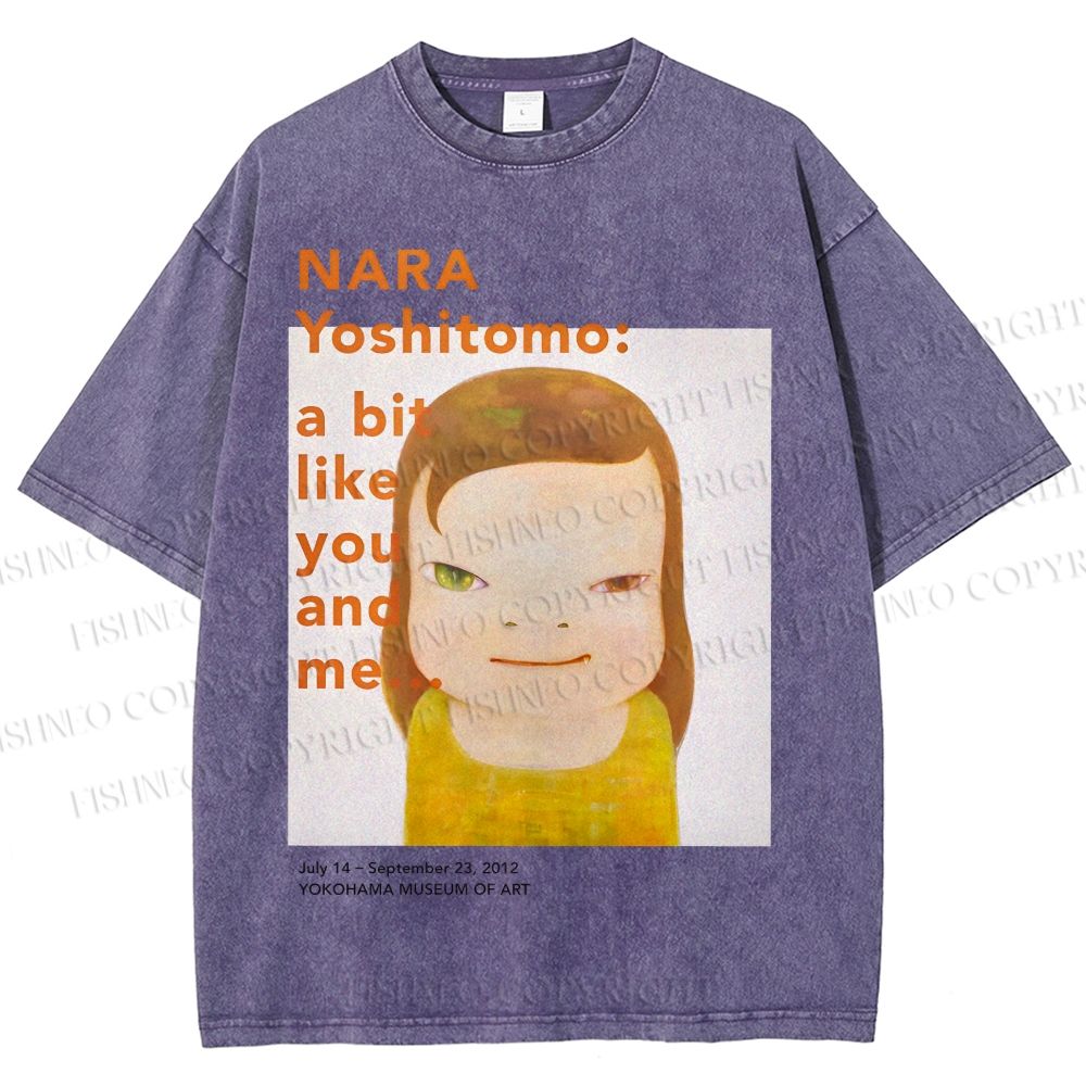 Unisex Yoshitomo Nara Girl Printed Washed Tee