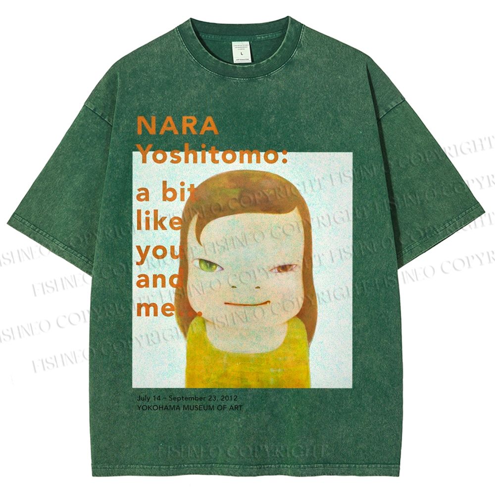 Unisex Yoshitomo Nara Girl Printed Washed Tee