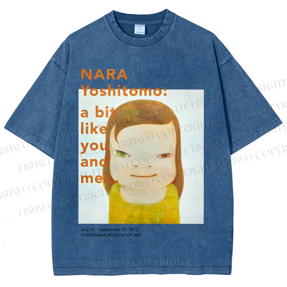 Unisex Yoshitomo Nara Girl Printed Washed Tee