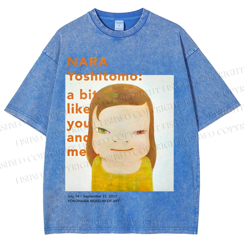 Unisex Yoshitomo Nara Girl Printed Washed Tee