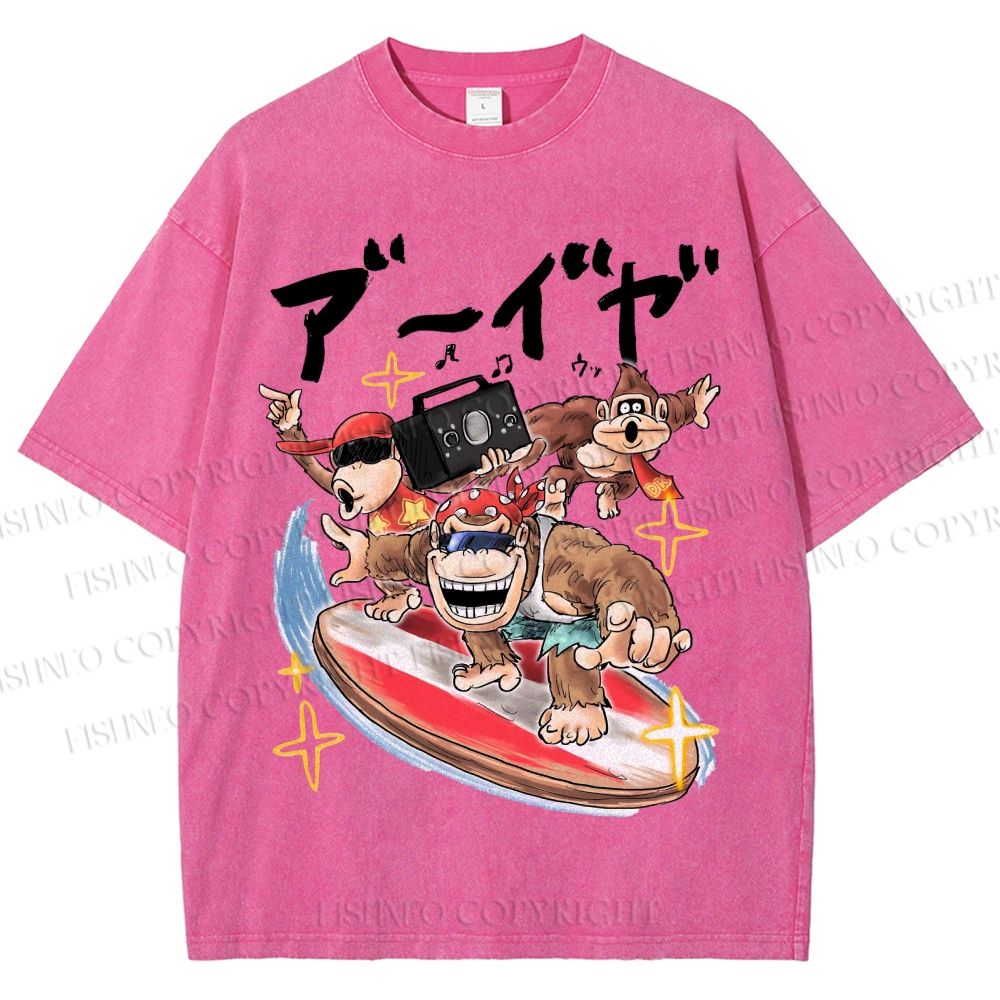 Unisex Donkey Kong Printed Washed Tee