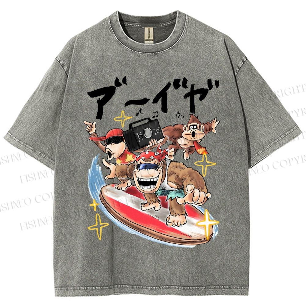 Unisex Donkey Kong Printed Washed Tee