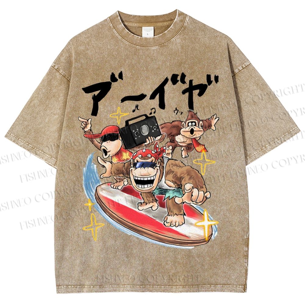 Unisex Donkey Kong Printed Washed Tee
