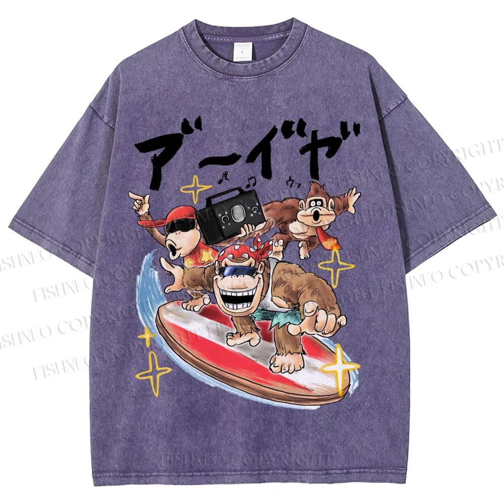 Unisex Donkey Kong Printed Washed Tee