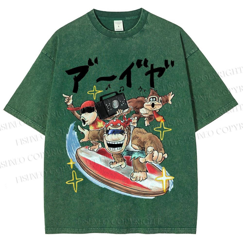 Unisex Donkey Kong Printed Washed Tee