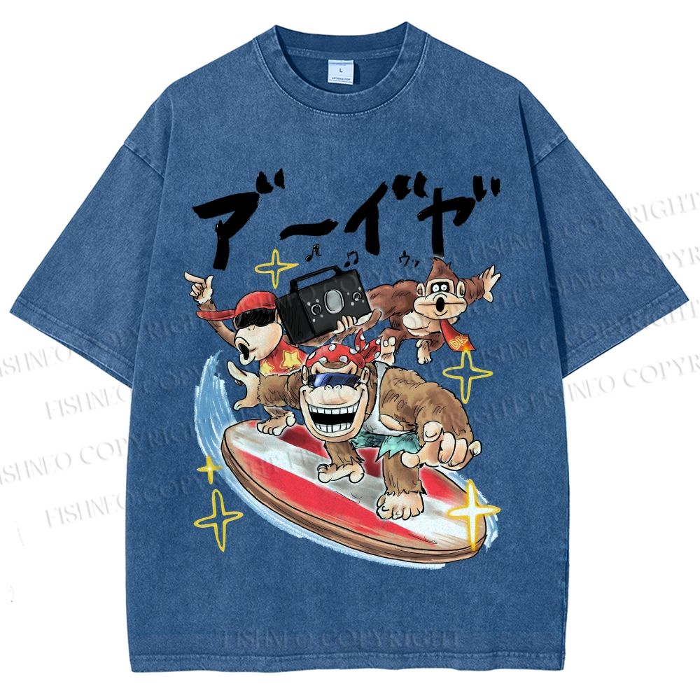 Unisex Donkey Kong Printed Washed Tee