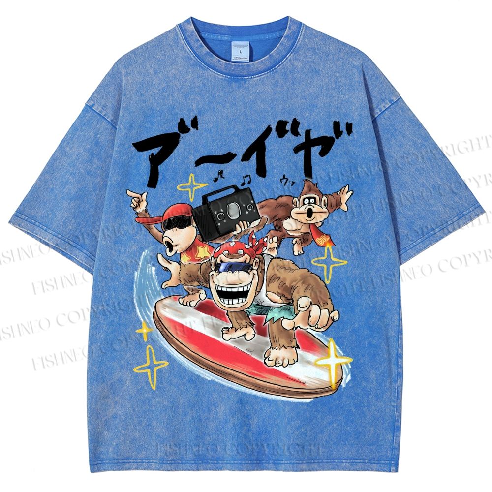 Unisex Donkey Kong Printed Washed Tee