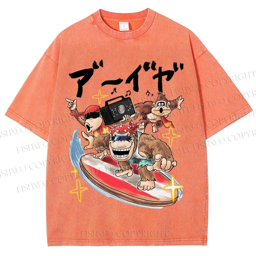 Unisex Donkey Kong Printed Washed Tee