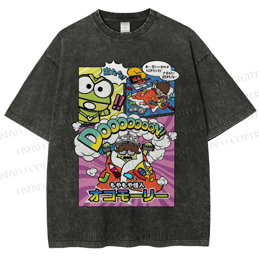 Unisex Hapidanbui Keroppi Printed Washed Tee