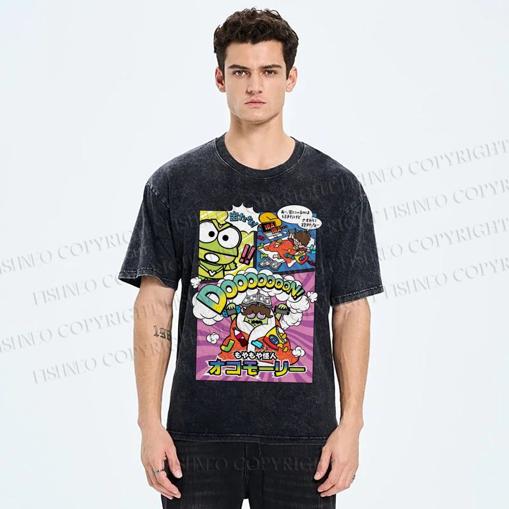 Unisex Hapidanbui Keroppi Printed Washed Tee