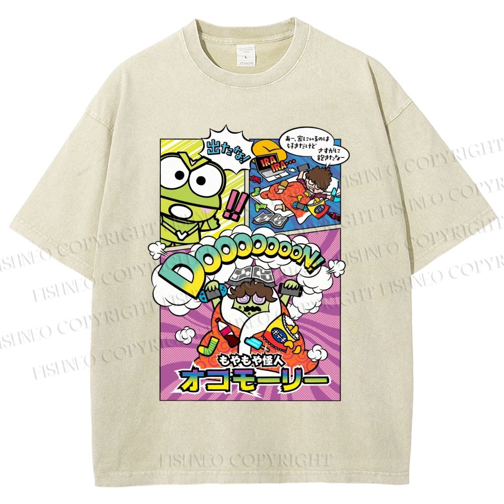 Unisex Hapidanbui Keroppi Printed Washed Tee