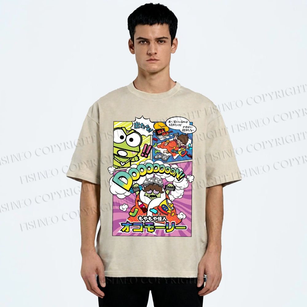 Unisex Hapidanbui Keroppi Printed Washed Tee