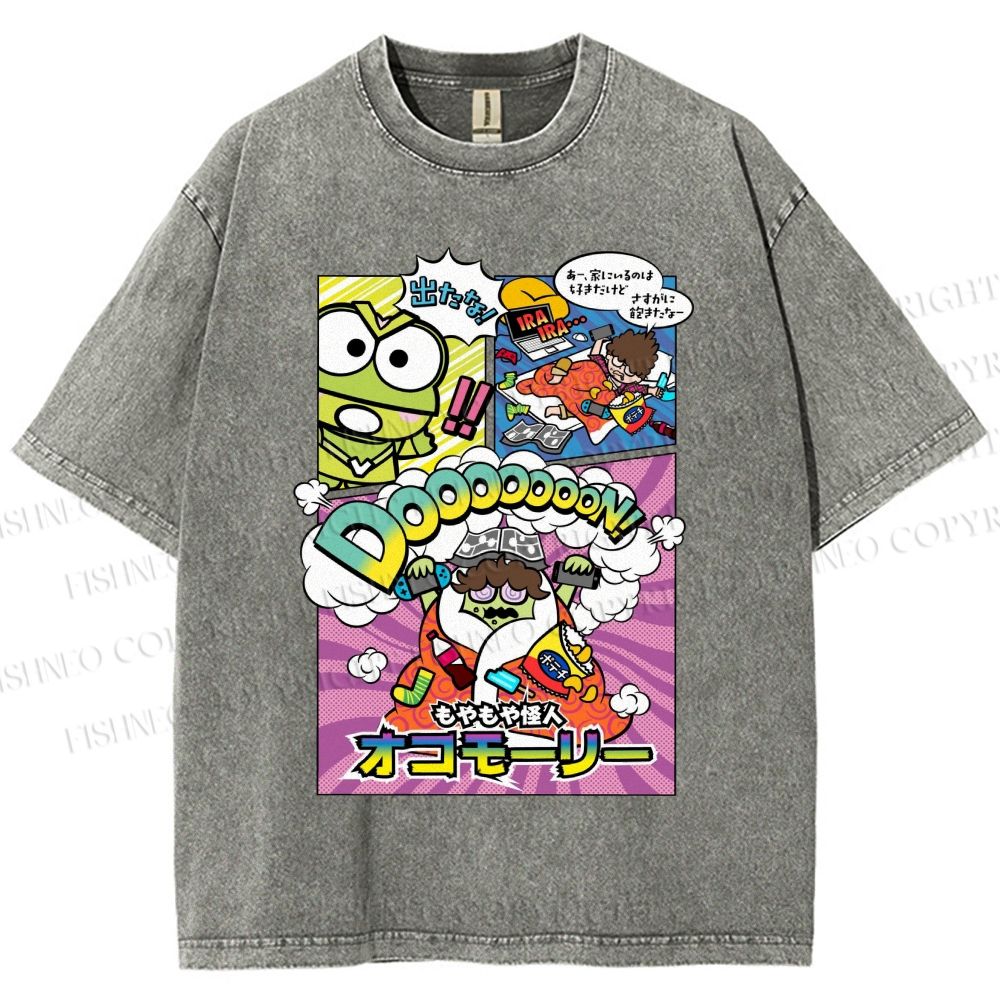 Unisex Hapidanbui Keroppi Printed Washed Tee
