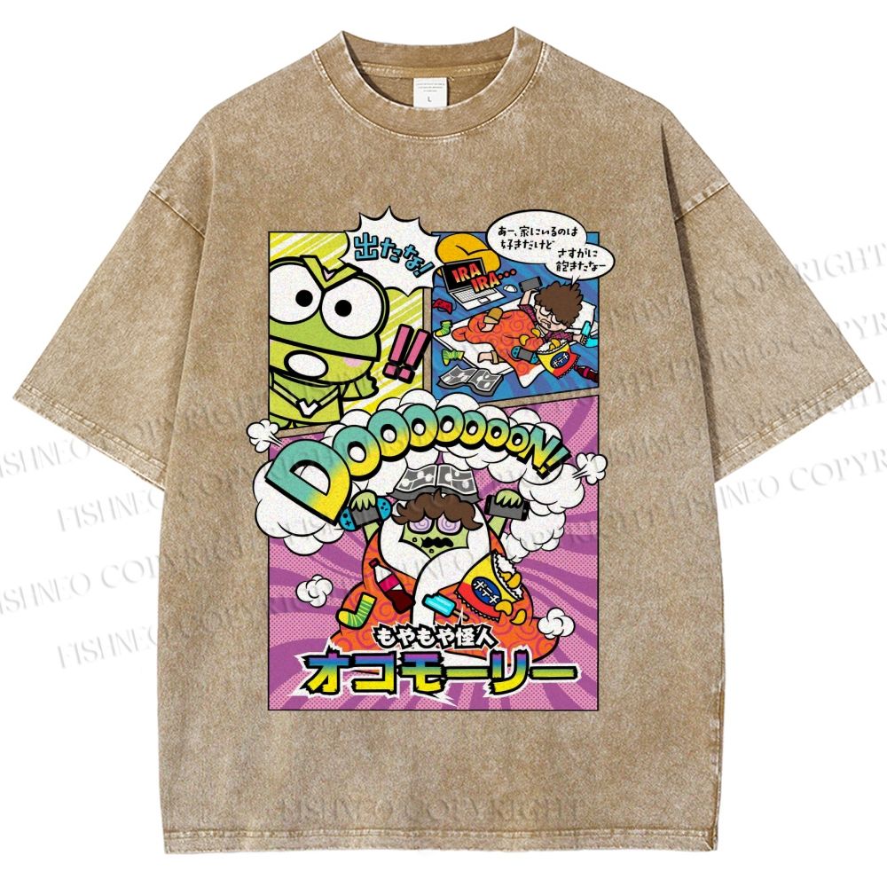 Unisex Hapidanbui Keroppi Printed Washed Tee
