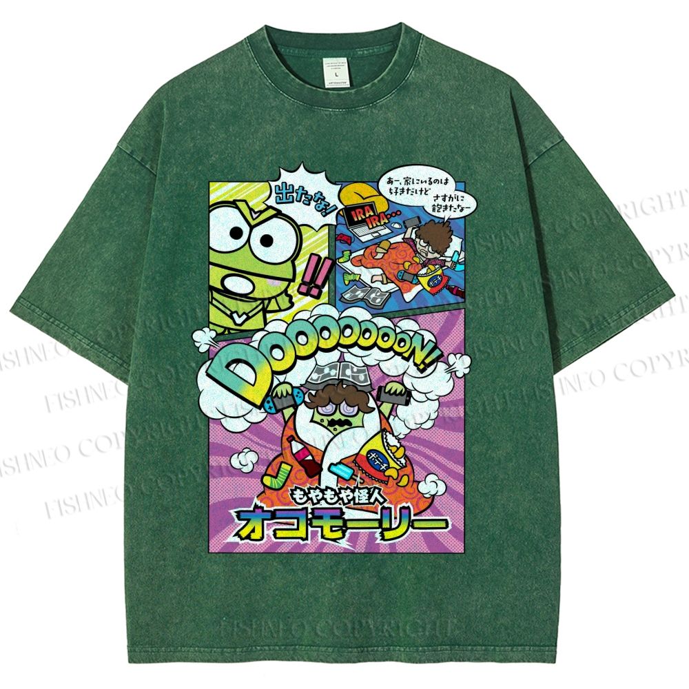 Unisex Hapidanbui Keroppi Printed Washed Tee