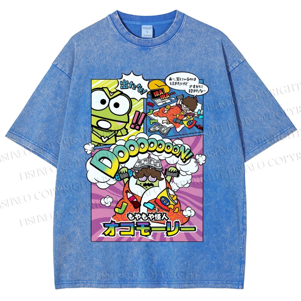Unisex Hapidanbui Keroppi Printed Washed Tee