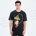 Unisex Yoshitomo Nara Lotus Printed Washed Tee
