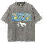 Unisex Fruits Dropping Bears Printed Washed Tee