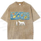 Unisex Fruits Dropping Bears Printed Washed Tee