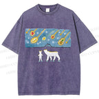 Unisex Fruits Dropping Bears Printed Washed Tee