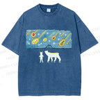 Unisex Fruits Dropping Bears Printed Washed Tee