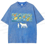 Unisex Fruits Dropping Bears Printed Washed Tee