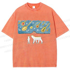 Unisex Fruits Dropping Bears Printed Washed Tee